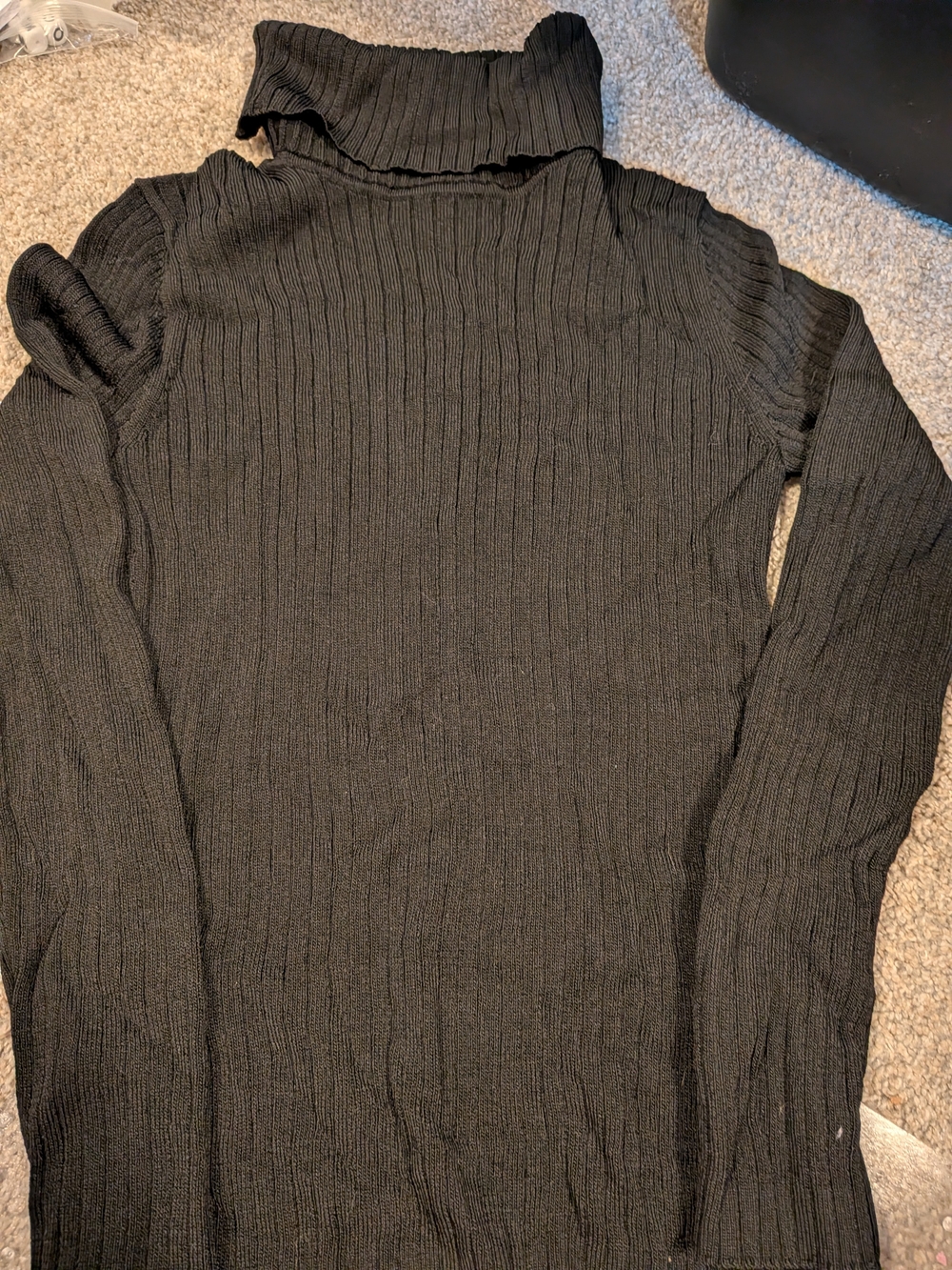 Babaton Black Ribbed Turtleneck Sweater